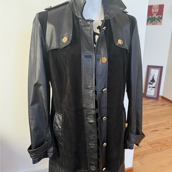 Iman suede/leather black Women's Coat - Picture 5 of 9